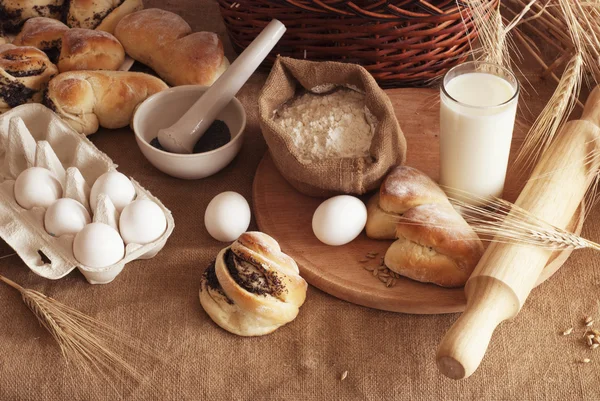 Składniki do pieczenia chleba — Zdjęcie stockowe