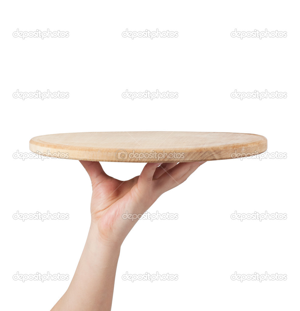 The hand holding a wooden tray Stock Photo by ©whitestorm4 18373849