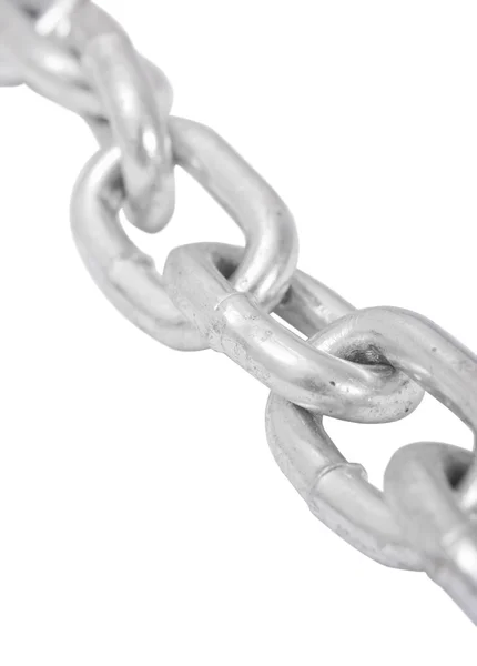 Macro shot of chain . Isolated on white background . With clipping path included — Stock Photo, Image