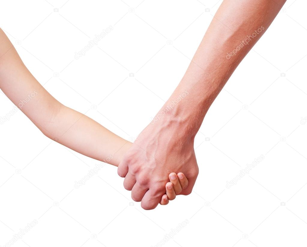 Man and child hands
