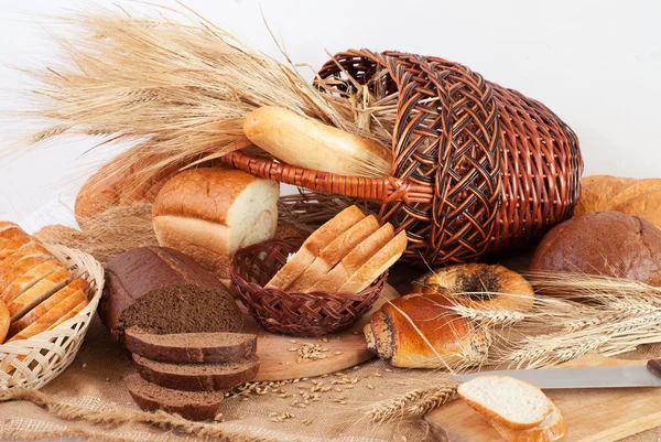 Composición de espiguillas de pan y trigo — Foto de Stock