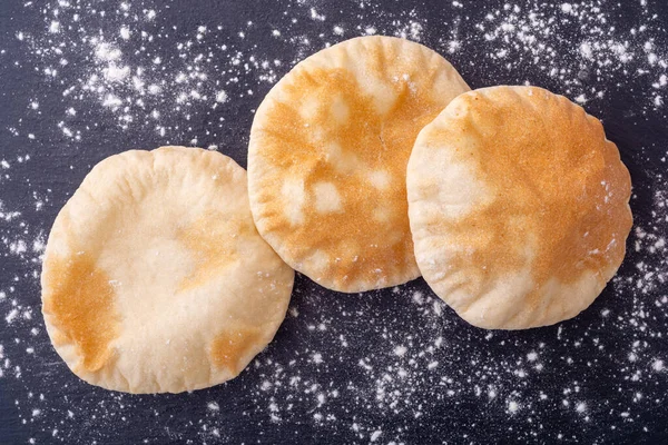 Pão Caseiro Cozido Pita Comida Tradicional Árabe Israelense — Fotografia de Stock