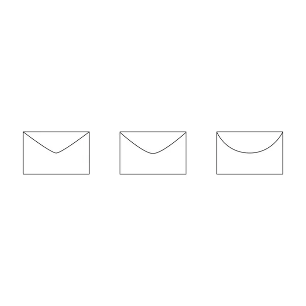 Enveloppen Zwart Witte Enveloppen Pictogram — Stockvector