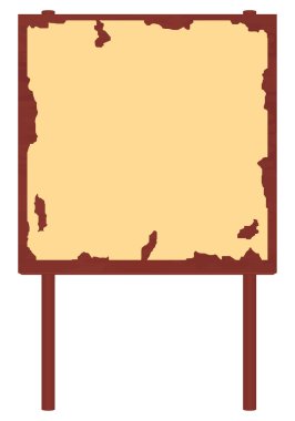 Eski poster ve soyulması boya ile kırmızı-kahverengi ahşap Pano