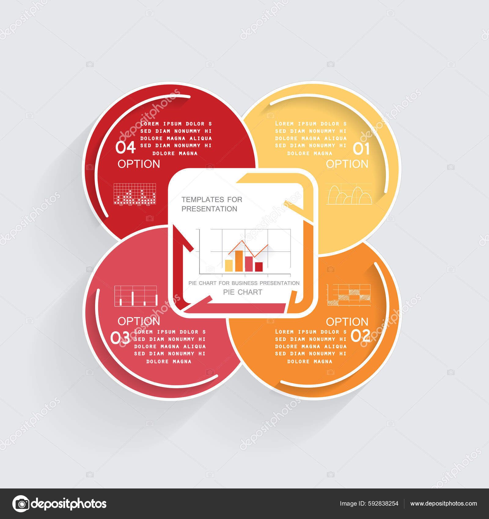 Pie Chart Business Data Visualization Steps Stock Vector Image by ...