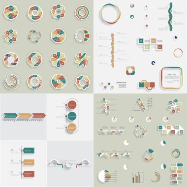 Farklı Çizelgeler ve grafikler için Infographic 3 set