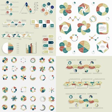 Süper büyük set 5, Infographic öğeleri, iş için şablonlar