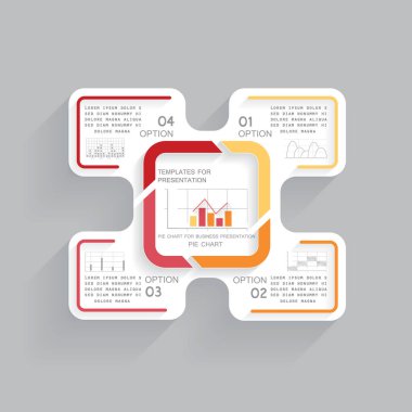 4 adım veya süreçte iş raporları için bilgi grafikleri