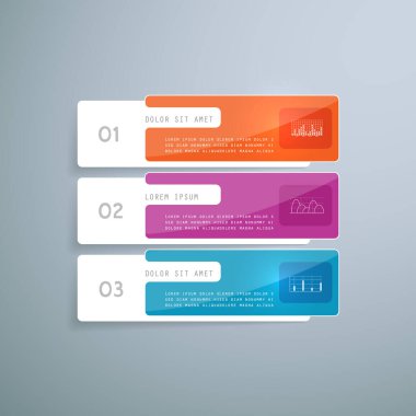 Elements for infographic, 3 part, step of process
