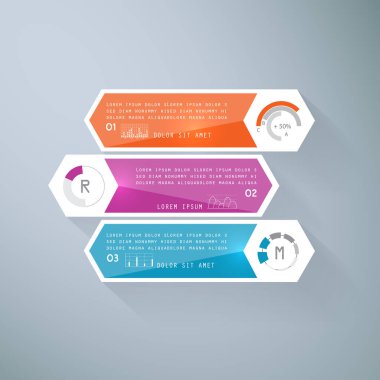 Infographic design with 3 parts, steps or processes