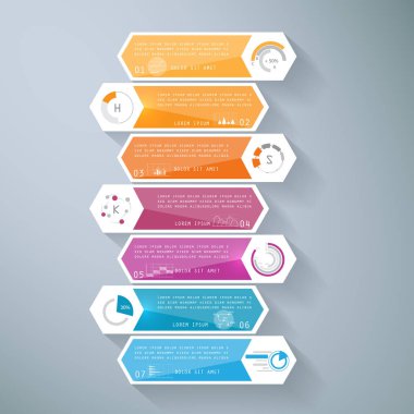 7 parça, adım ya da süreç içeren bilgi tasarımı
