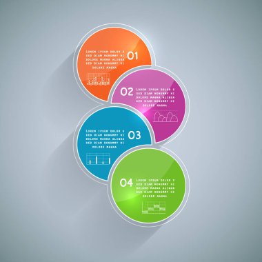 4 parçalı bilgi grafikleri, adımlar veya süreçler