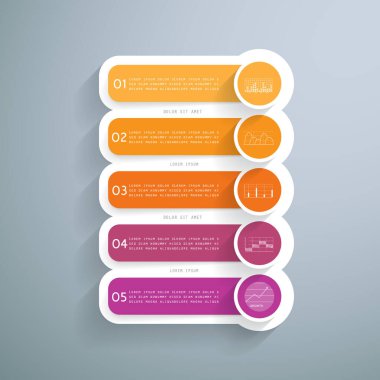 Presentation template in 5 steps or processes