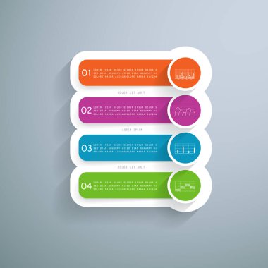 4 adım veya süreçte sunum şablonu