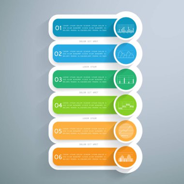 Sunum şablonu 6 adım veya süreçte