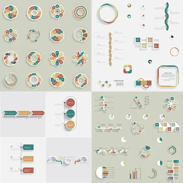 Set Van Verschillende Grafieken Diagrammen Voor Infographic — Stockvector