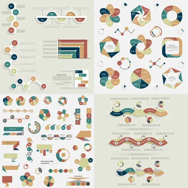 Super Big Set Infografik Elemente Vorlagen Für Unternehmen — Stockvektor