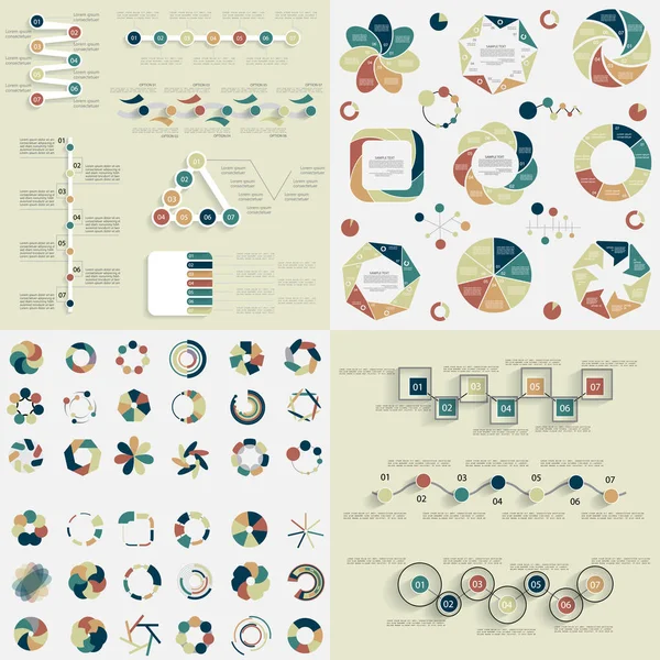 Super Big Set Infografik Elemente Vorlagen Für Unternehmen — Stockvektor