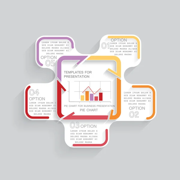 Infographics Presentation Steps Processes — Vector de stock