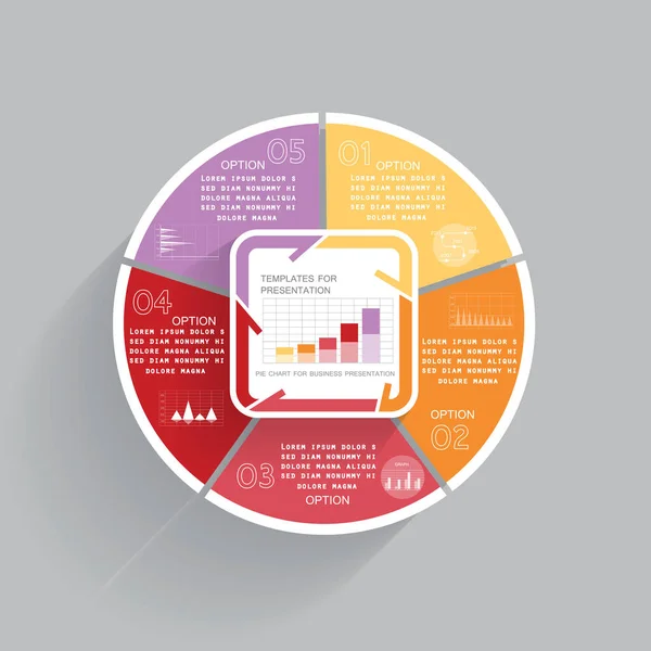 Template Cycle Diagram Pie Chart Steps Processes — Διανυσματικό Αρχείο