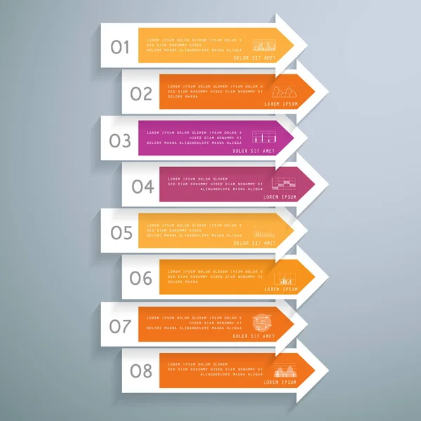 Arrows Infographic Steps Processes — Διανυσματικό Αρχείο