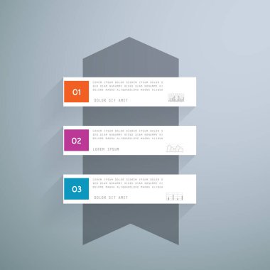 Sunum için 3 parça, adım veya süreç şablonu