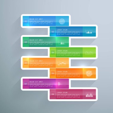 Şablon, 8 bölümlü iş konsepti, adım veya süreç