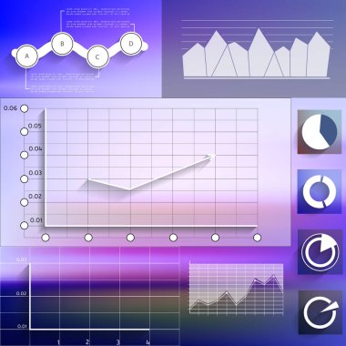 Graphs and diagrams with blurred background