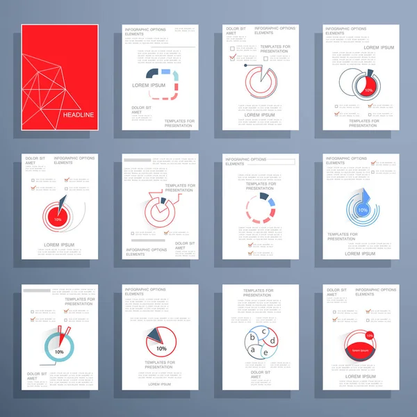 Different Infographic Elements Business Brochures — 스톡 벡터