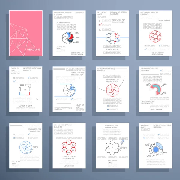 Different Infographic Elements Business Reports — 스톡 벡터