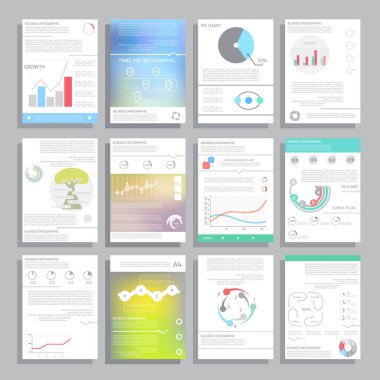 Modern iş tarzında bir dizi bilgi grafiği ögesi