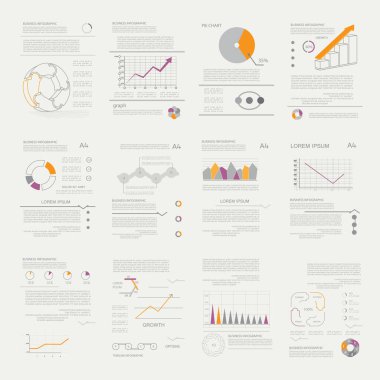 Infographic ayarla, iş veri görselleştirme için öğeleri