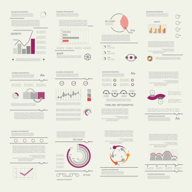 İş veri görselleştirme, infographics öğeleri için şablonlar