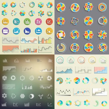 Farklı Çizelgeler ve grafikler için Infographic 2 set