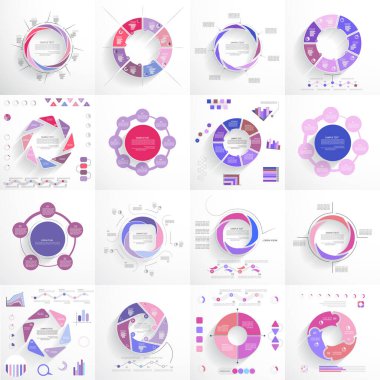 Farklı grafikler ve Infographic için şablonlar kümesi