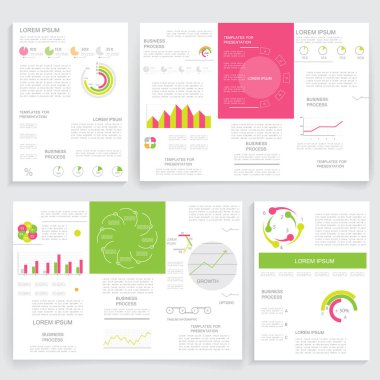 İş raporları, kapsama alanı ve bilgi grafikleri broşürleri