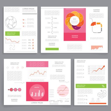 Business graphics brochures, cover layout and infographics