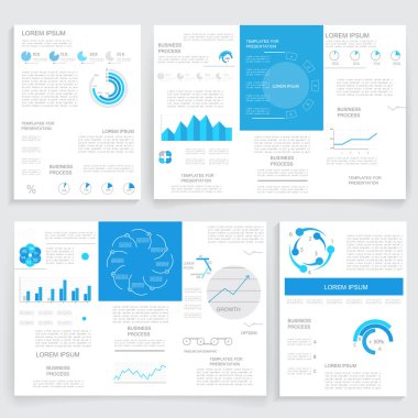 İş raporları, kapsama alanı ve bilgi grafikleri broşürleri