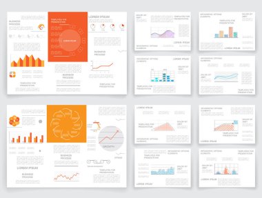 İş raporları, kapsama alanı ve bilgi grafikleri broşürleri