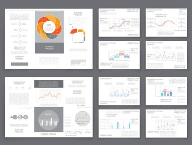 İş grafikleri broşürleri, kapak düzeni ve bilgi grafikleri