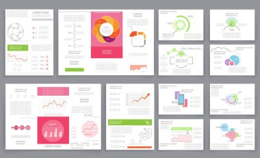 İş grafikleri broşürleri, kapak düzeni ve bilgi grafikleri