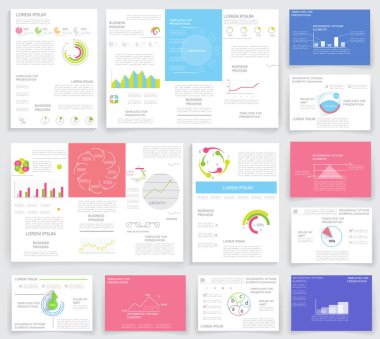 İş raporları, kapsama alanı ve bilgi grafikleri broşürleri