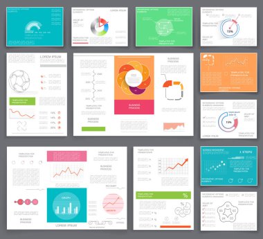 İş grafikleri broşürleri, kapak düzeni ve bilgi grafikleri