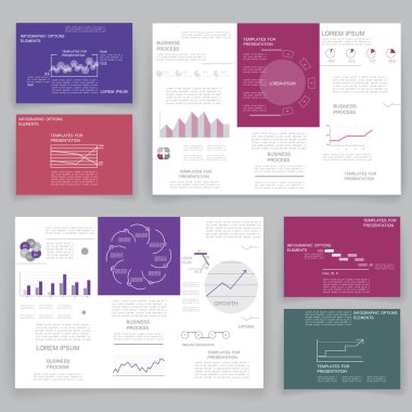 İş raporları, kapsama alanı ve bilgi grafikleri broşürleri