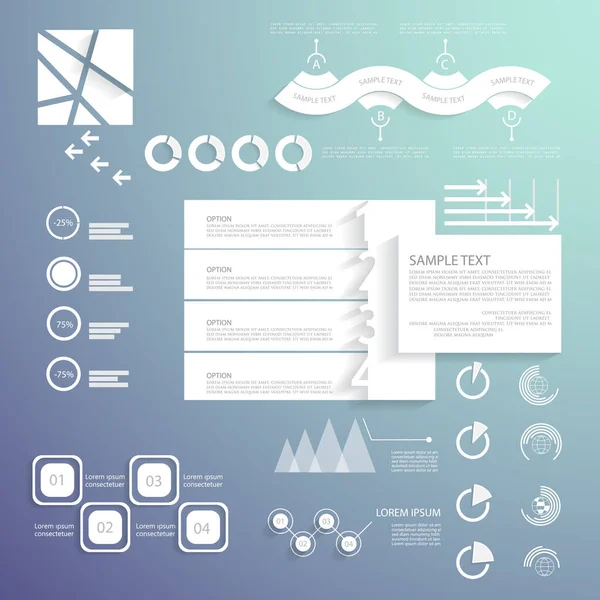 Vector Set Universal Infographic Elements Design Your Pres — Vettoriale Stock
