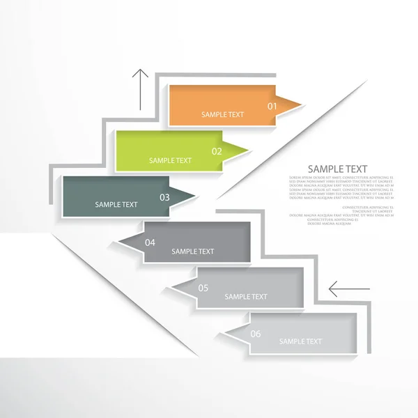 Design Your Presentation Universal Template Six Steps — Stock Vector