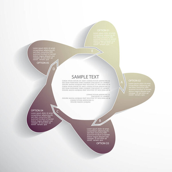 Template for your presentation, business concept with five steps