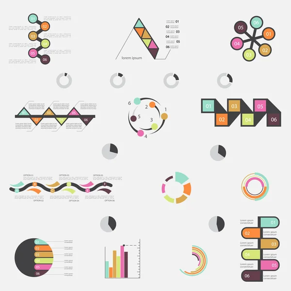 Set Different Elements Infographics Vector — Stockvektor