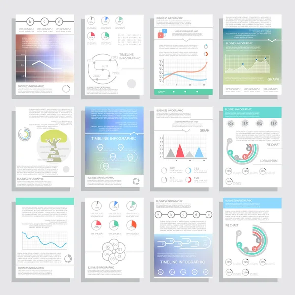 Infographics Elements Modern Business Style Templates — стоковый вектор