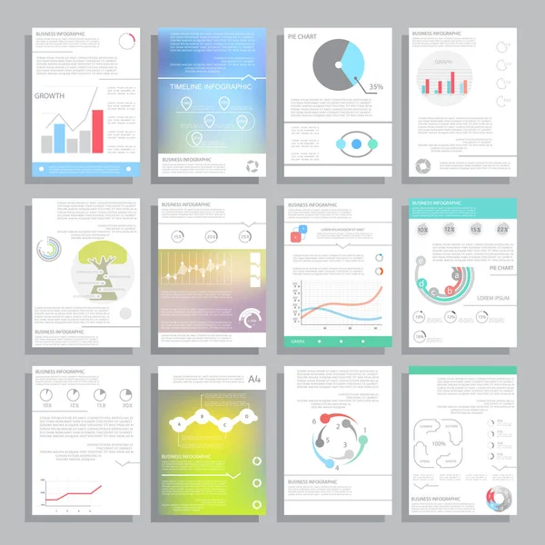 Set Infographics Elements Modern Business Style — 스톡 벡터